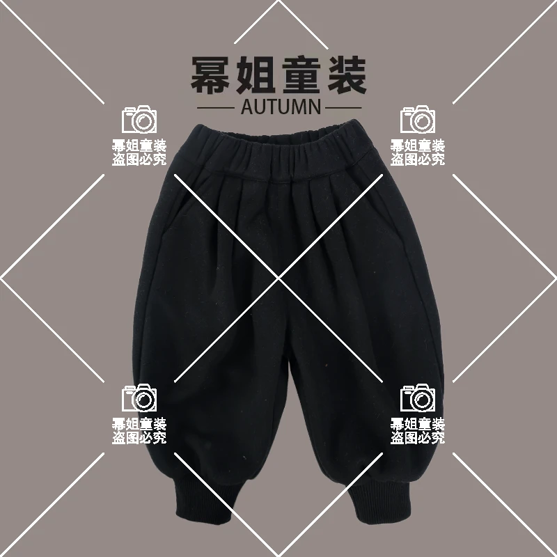 (百 )幂姐原创冬季新品休闲一体绒宽松简约卫裤裤子长裤MJQ246340