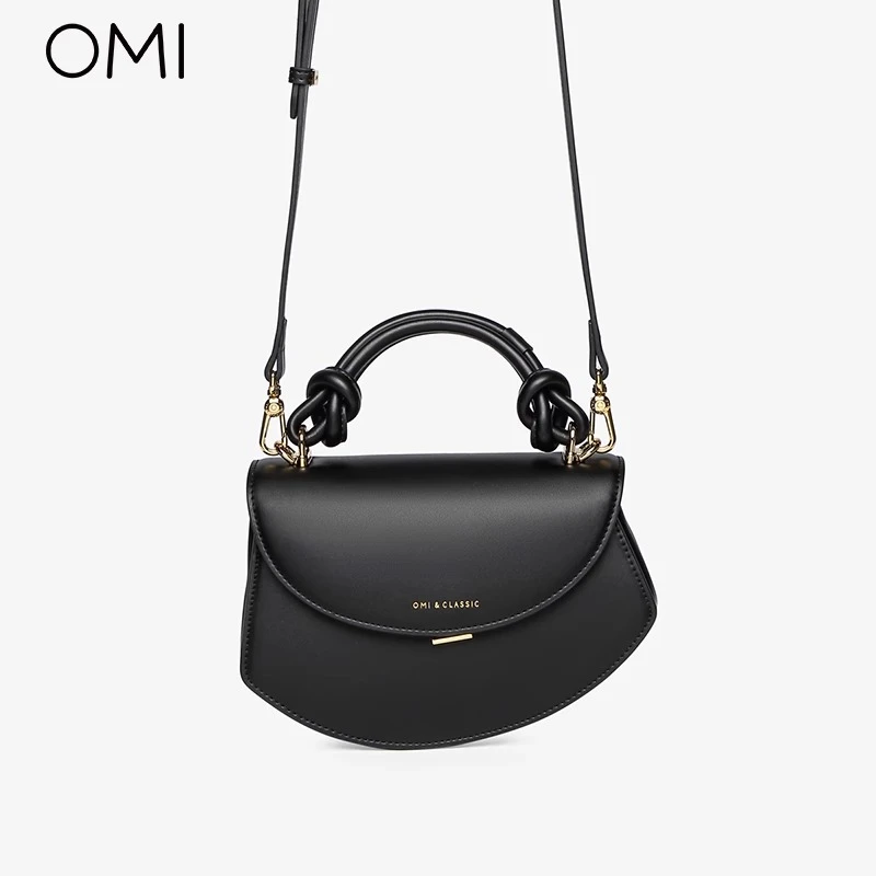 OMI/欧米时尚休闲【月牙包】气质小众设计款女士斜挎包女单肩包包
