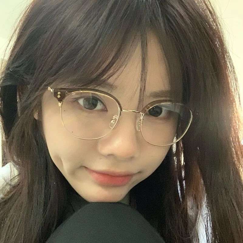【嘉欧】素颜神器半框近视眼镜女防蓝光超轻大脸方圆脸显护目百搭
