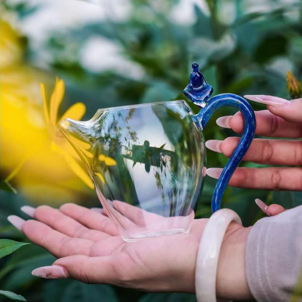 晶焱-耐热无事陶瓷创意锤纹佛公道杯高档茶道茶具分茶玻璃公杯