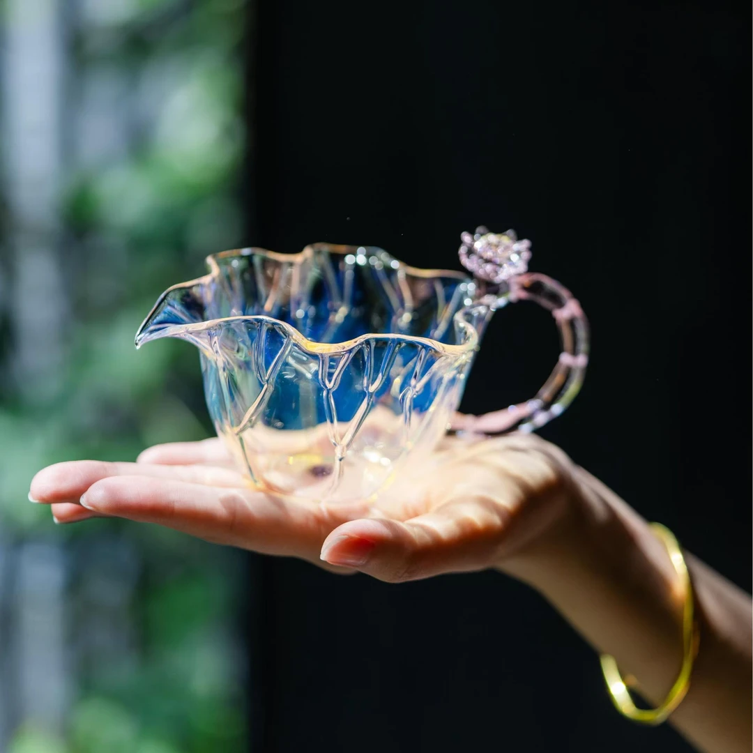 晶焱-高硼玻璃手工陶瓷创意荷韵公道杯家用茶具高档公杯分茶器