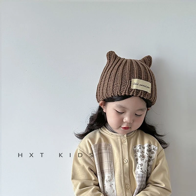 儿童毛线帽ins韩国洋气女童针织帽秋冬季婴幼儿套头帽宝宝帽子潮