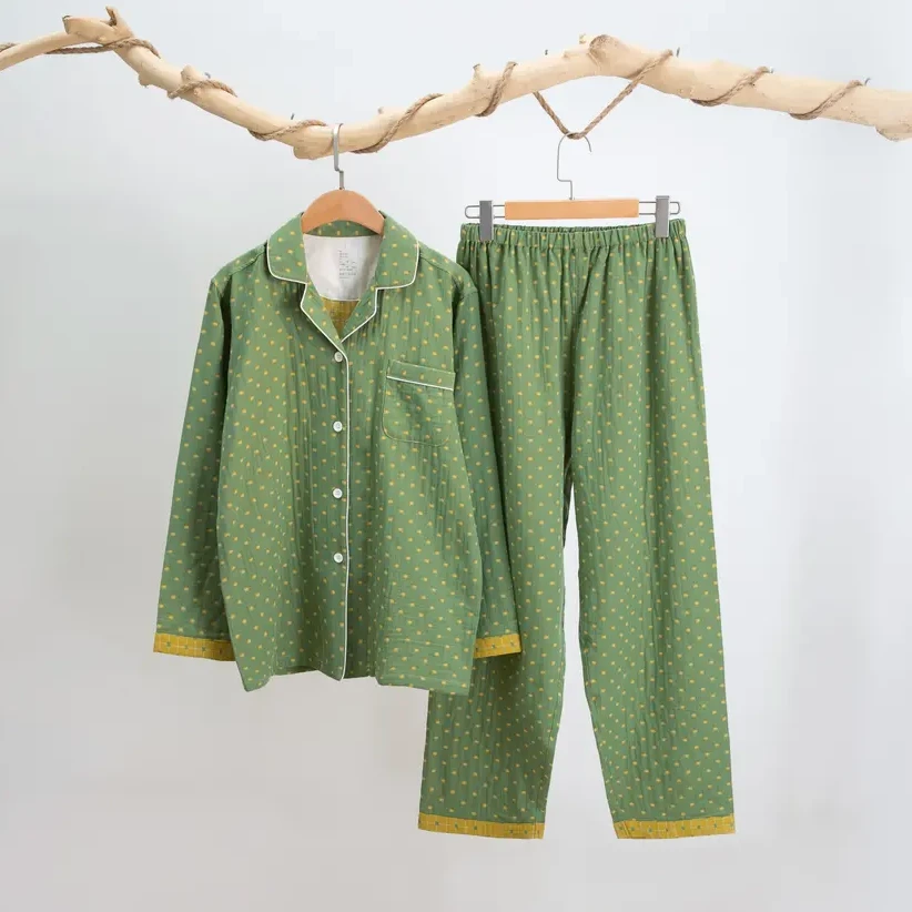 【桃晨推荐】星罗花颜双层纱全棉纯棉棉纱家居服抗菌色织提花男女款