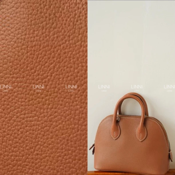 LINNI头层牛皮丨原版eve牛皮手缝线迷你贝壳包女斜挎保龄球包