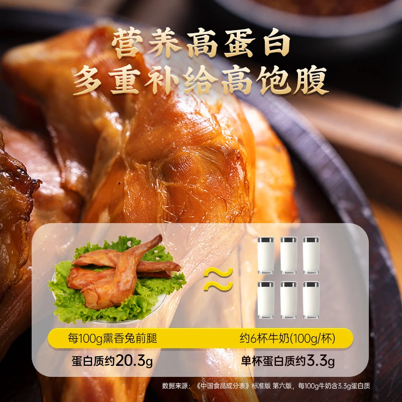 熏烤兔前腿高蛋白独立包装兔腿鲜香健身代餐兔肉
