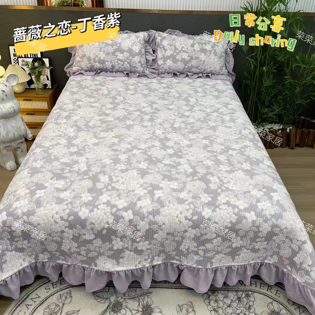 高货-婴儿绒雕花三件套床盖240*250枕套48*74亲肤可机洗夹棉加厚