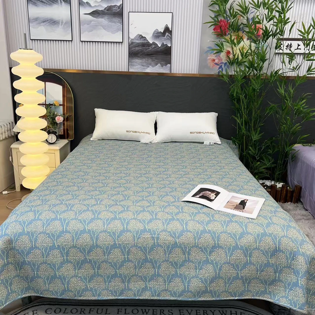 荣荣家居-森林-凉席恒温小香丝床盖可铺可盖【200*220】可机洗水洗