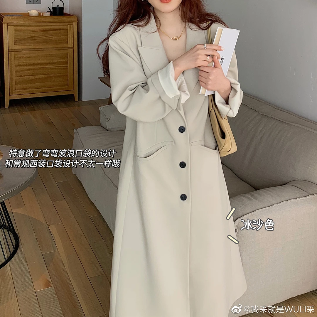 长款西装风衣外套-MW211024
