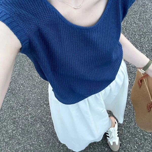 休闲穿搭2024新款夏季休闲简约上衣搭配休闲裤裤子显瘦百搭时尚