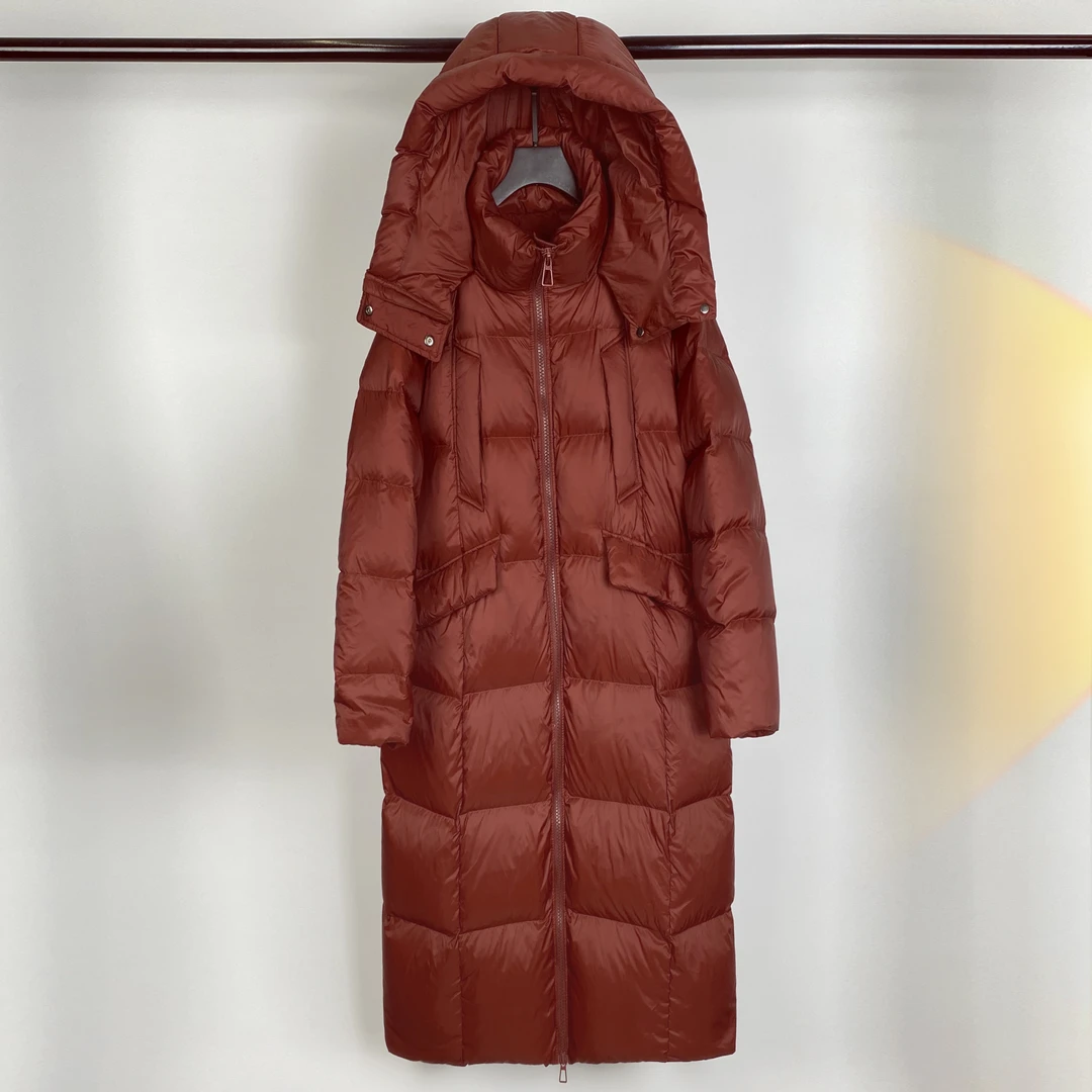 娜七月草木染腔调穿搭简约休闲百搭防寒白鸭绒长款-11羽绒服