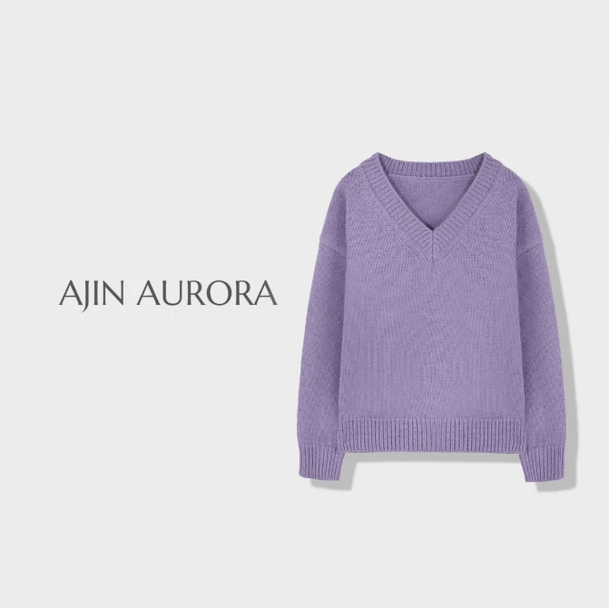 730607【四季芬芳】糯叽叽显瘦V领百搭纯色针织衫A1
