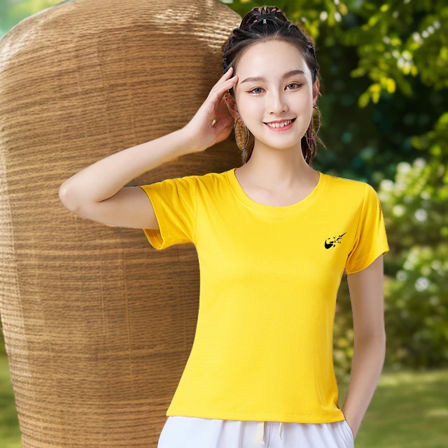 夏时尚舞蹈上衣速干衣女款健身衣服户外显瘦轻薄运动短袖圆领跳舞