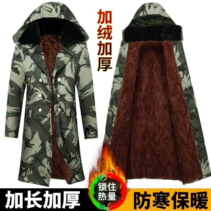 防水防雨雪免洗科技军棉大衣长款过膝棉服活里活面可拆卸加绒加厚