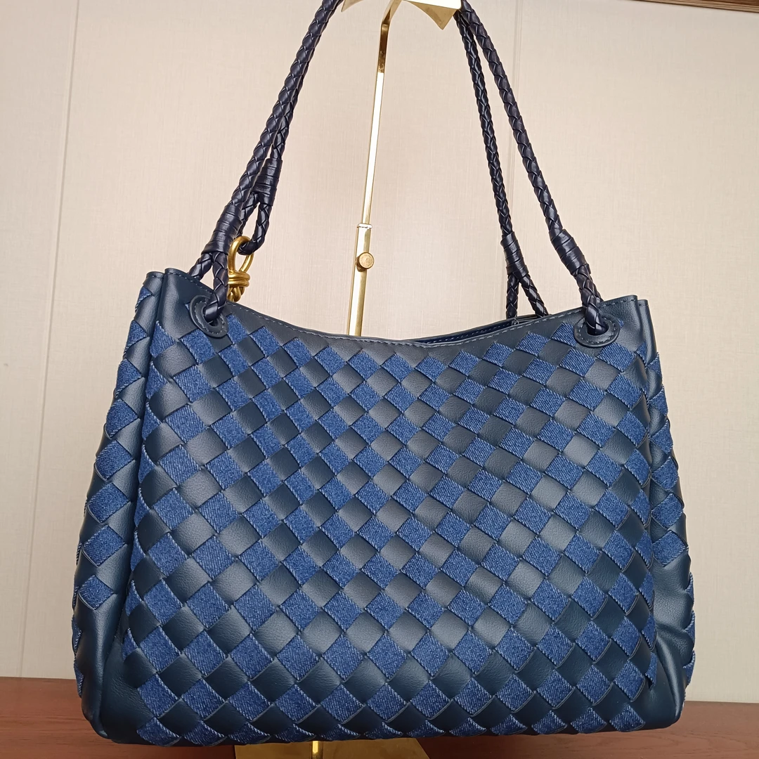 时尚单肩8X669深蓝色轻奢编织包斜挎女包