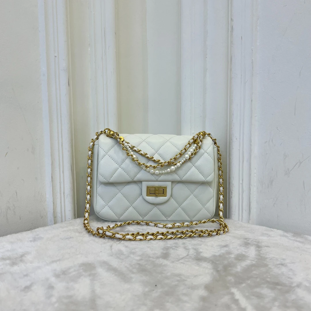 时尚轻奢经典单肩斜挎女包2X646白色