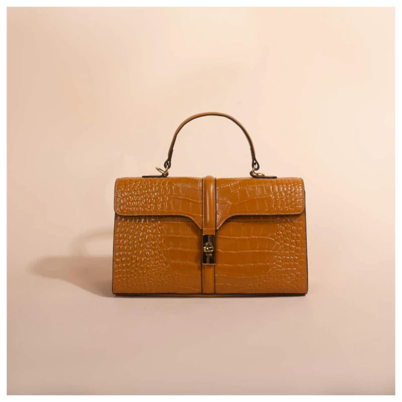 时尚手提斜挎包6035土黄色