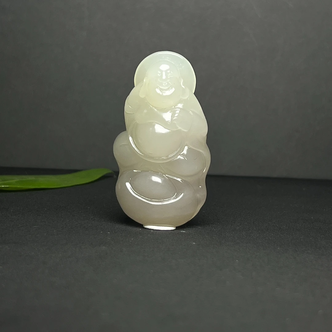 千寻玉品天然和田玉定制款吊坠雕刻C1029玉质结构颜色差异化发货