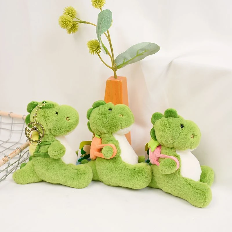 可爱超萌水果背包小恐龙【逃学龙】毛绒公仔钥匙扣卡通情侣包挂