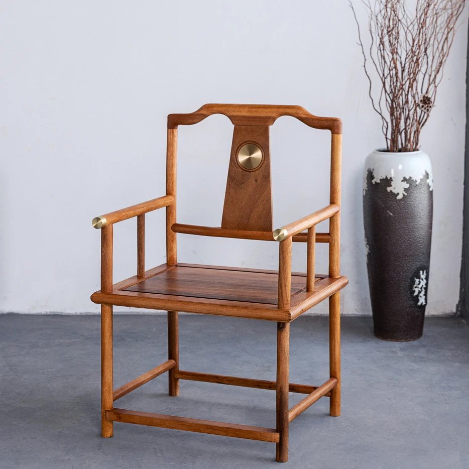 欣怡客椅南美胡桃木实木茶桌椅新中式靠背椅办公书椅实木椅茶桌椅