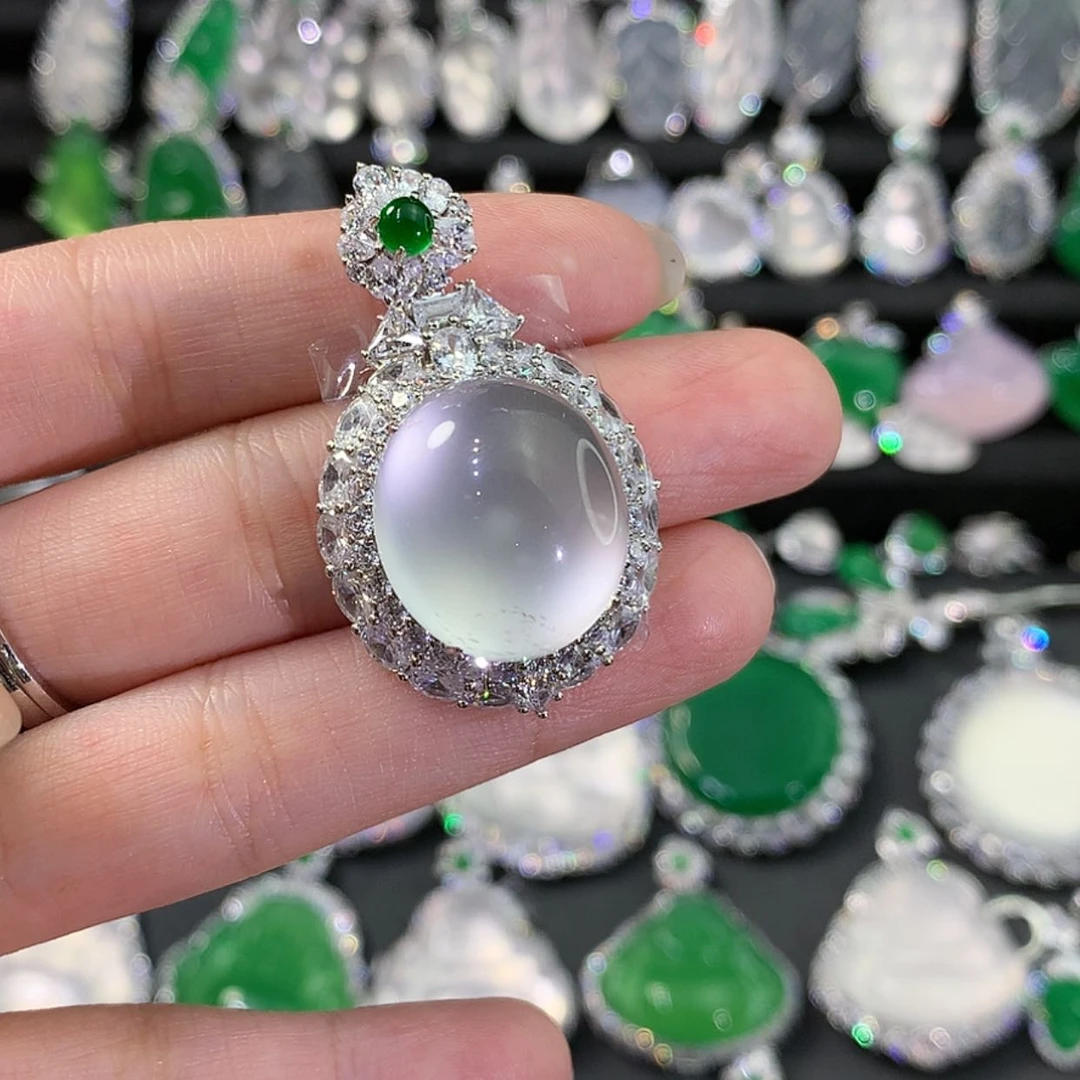 【闪购商品】石英质玉颈饰银S925镶嵌