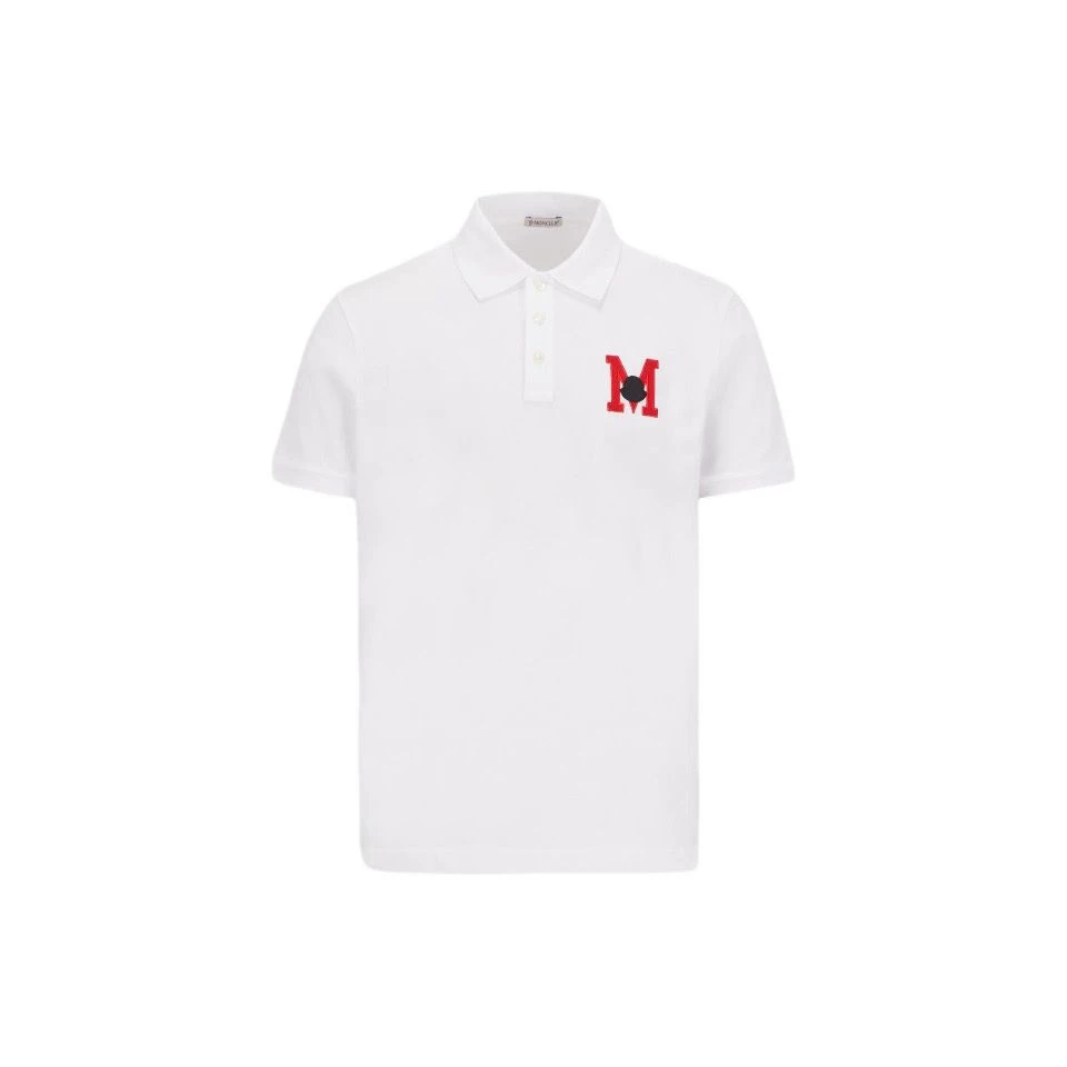 全新未使用 MONCLER 男士刺绣字母组合短袖POLO衫夏季运动翻领