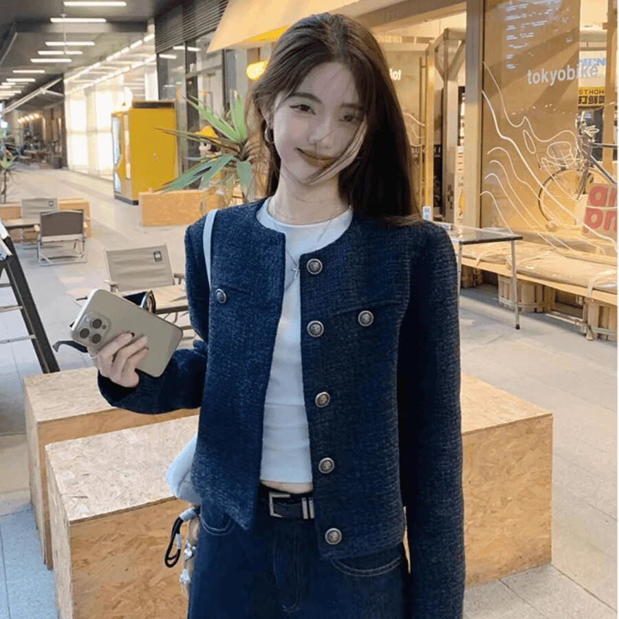 早秋新款复古名媛气质高级感小香风外套女显瘦长袖夹克上衣潮