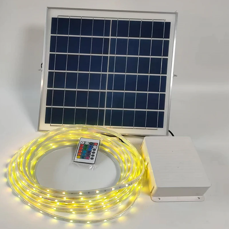 户外超亮太阳能灯带高效太阳能板防水耐用户外防水太阳能灯带