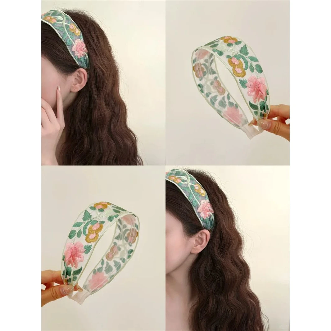 玫瑰法式复古粉色新款印花头箍海绵碎花发箍高级2024气质发卡