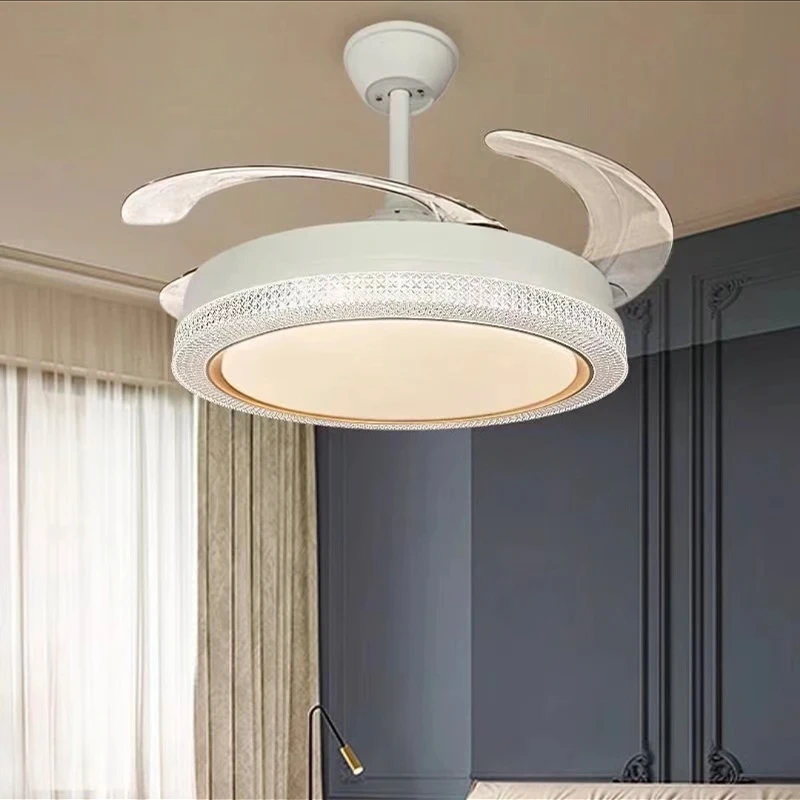 现代一体客厅简约隐形风扇灯餐厅吊扇灯家用卧室变频带电风扇吊灯