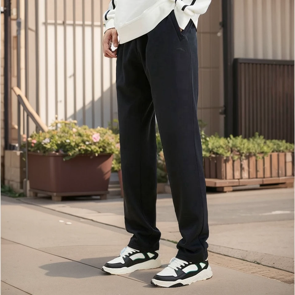 ANTA/安踏针织大码运动裤束脚保暖跑步运动学生加绒裤子15岁18岁