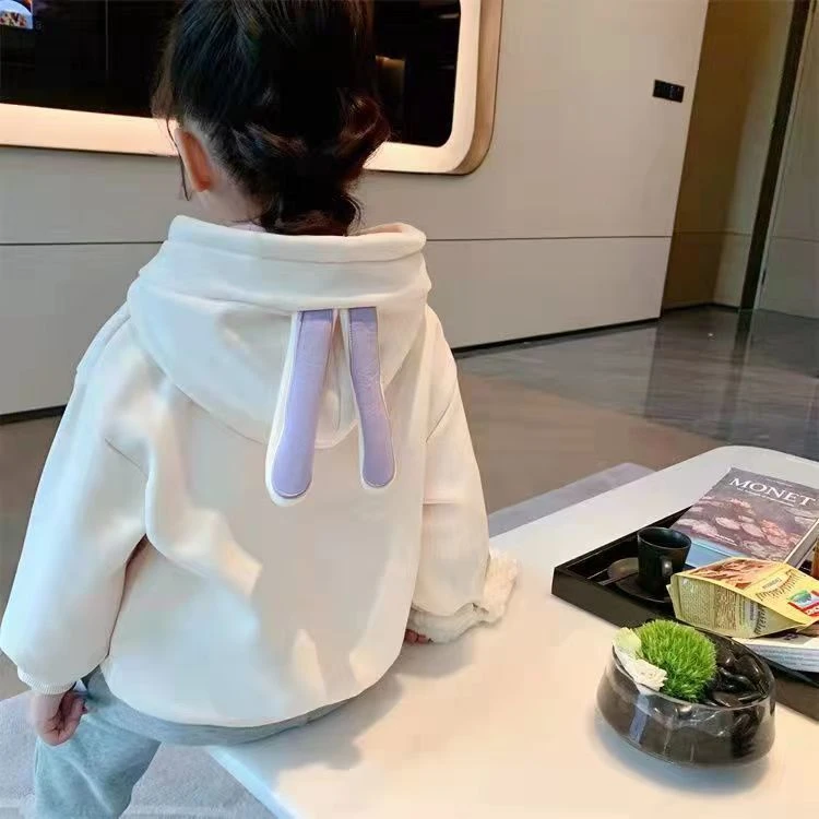 女童连帽冬装卫衣2023年新款儿童加绒宝宝宽松洋气女孩秋季