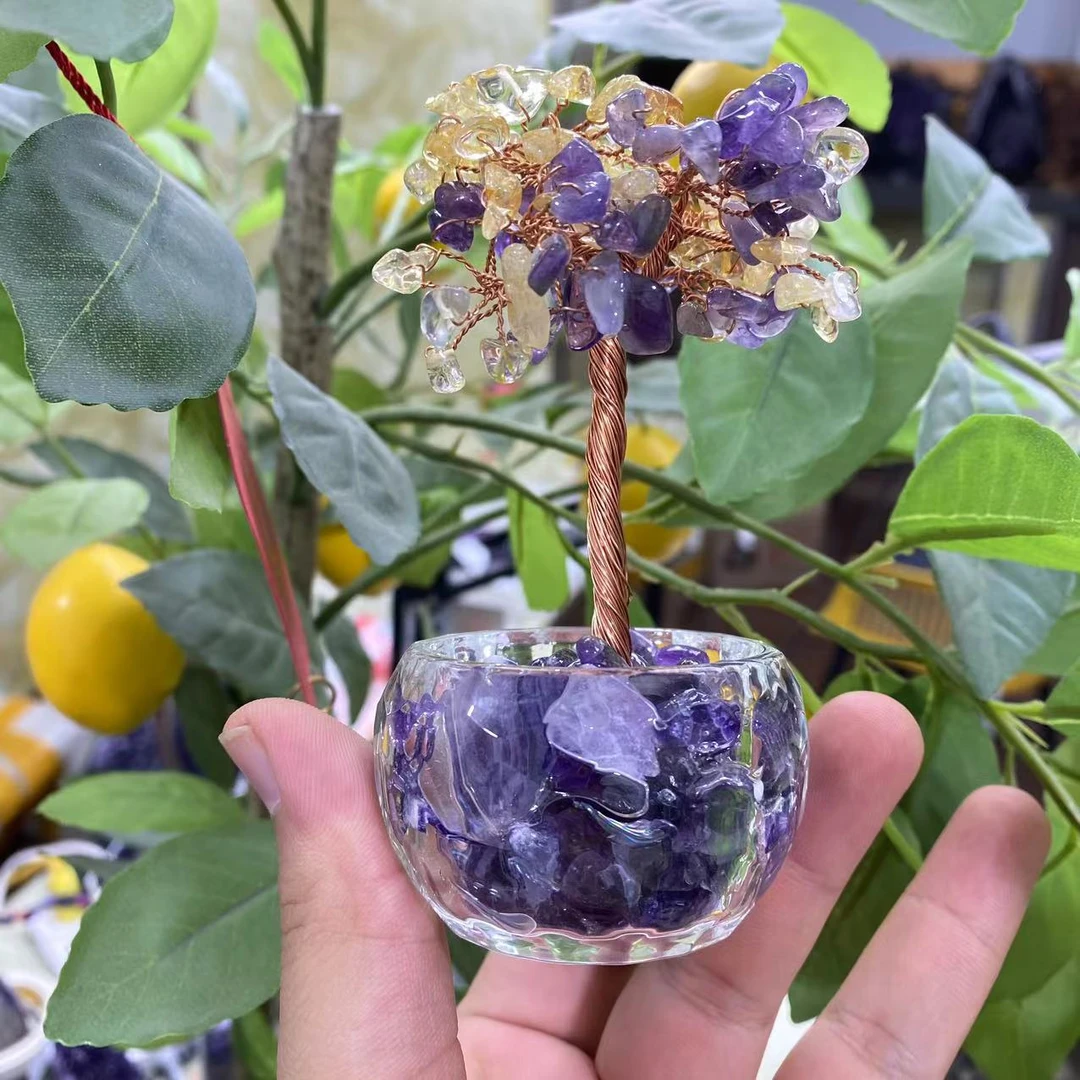 紫晶城堡天然水晶小树