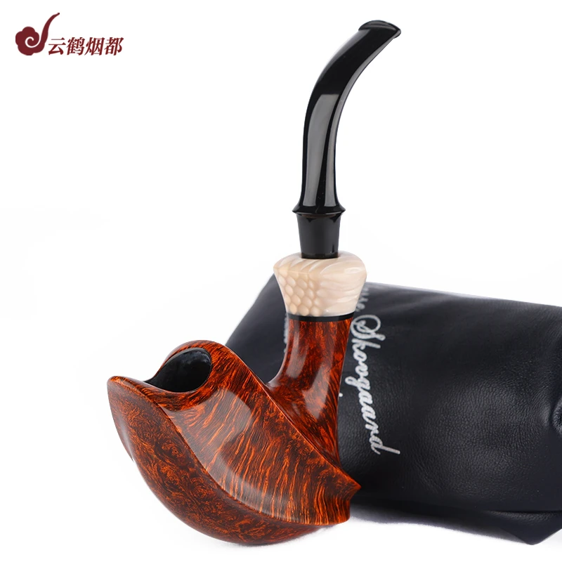 云鹤丹麦进口Lasse拉塞石楠木烟斗光面盾牌单狮子级手工烟斗
