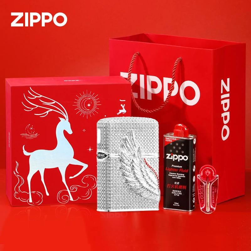 ZIPPO打火机 满钻爱情之翼翅膀正品 送男士生日礼物 DY9802TJ