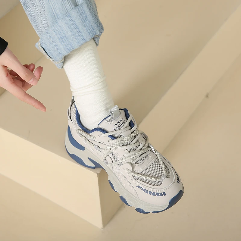 老爹鞋女2023秋季新款厚底爆款轻便显高百搭休闲运动跑步鞋