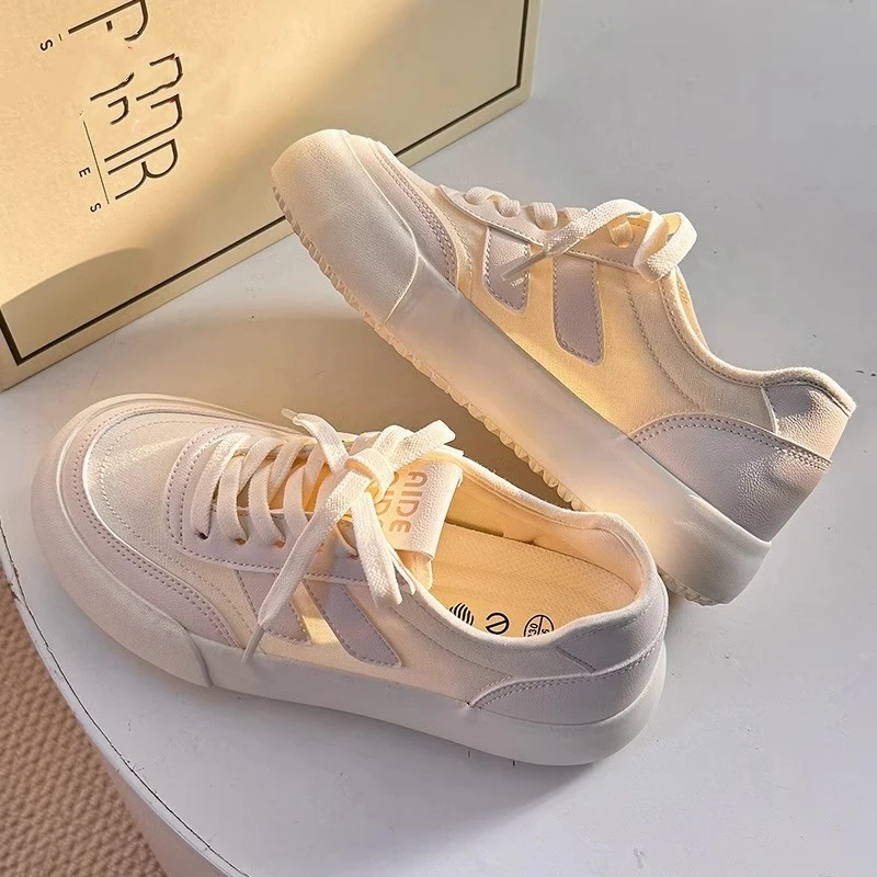 帆布鞋女小白鞋2024新款夏透气薄款百搭厚底配裙子时尚休闲板鞋女