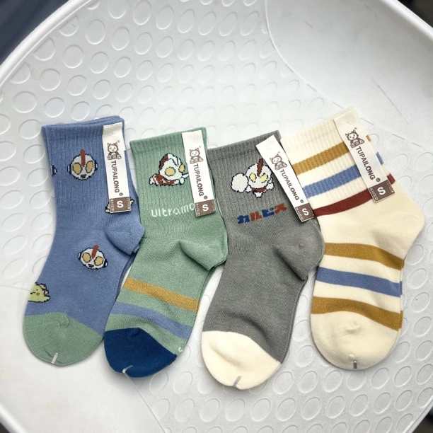 手工对目秋冬男女童卡通韩范中筒袜可爱中大童筒袜