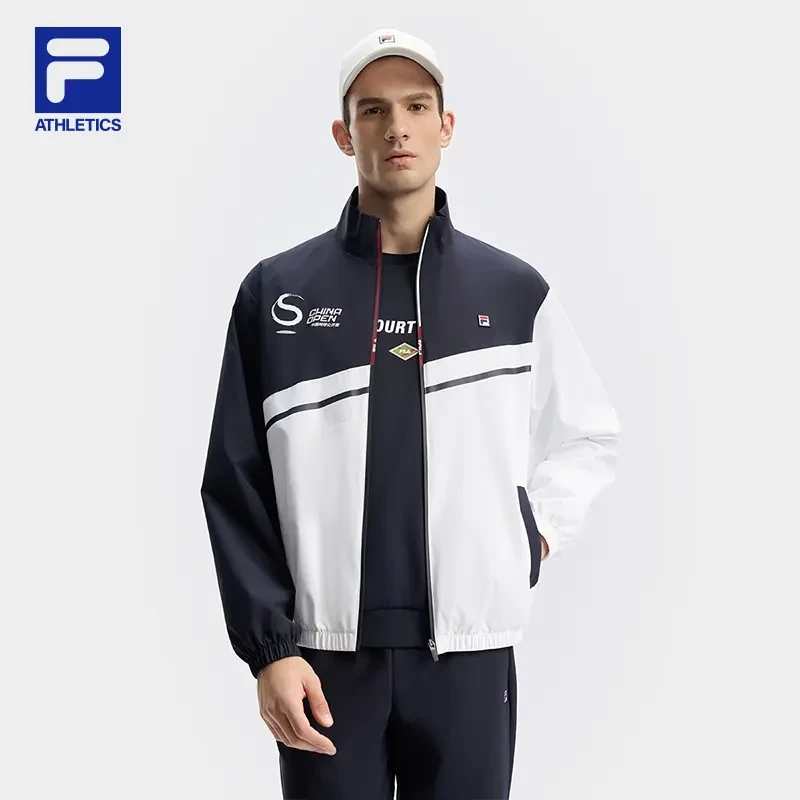 Fila/斐乐男秋季【撞色网球上衣】新款立领休闲运动外套A11M443705F