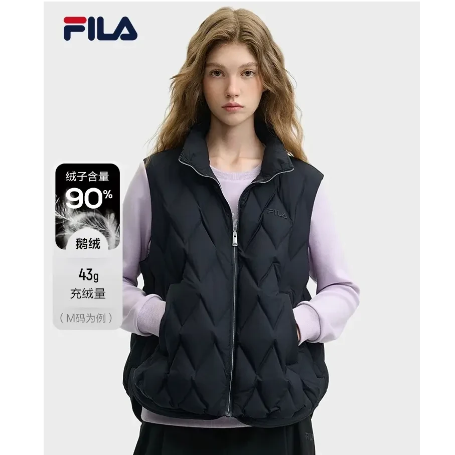 Fila/斐乐【FILA X卢梭】90鹅绒秋冬女雅丹风羽绒马甲F11W448908F