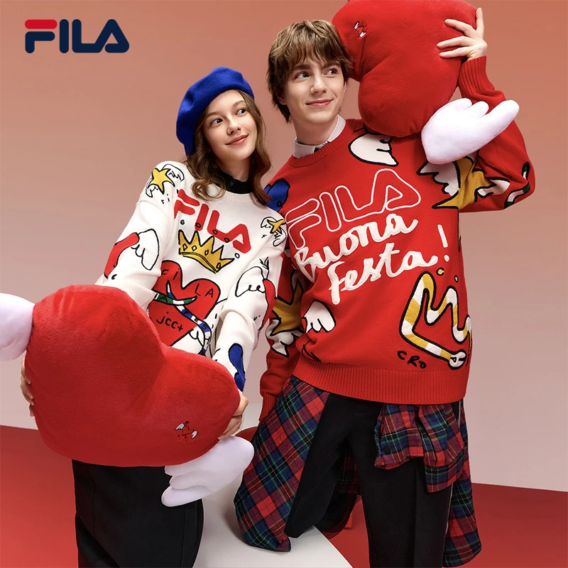 Fila/斐乐秋冬新款男女同款【多图案设计感套头衫】休闲F11U519404F