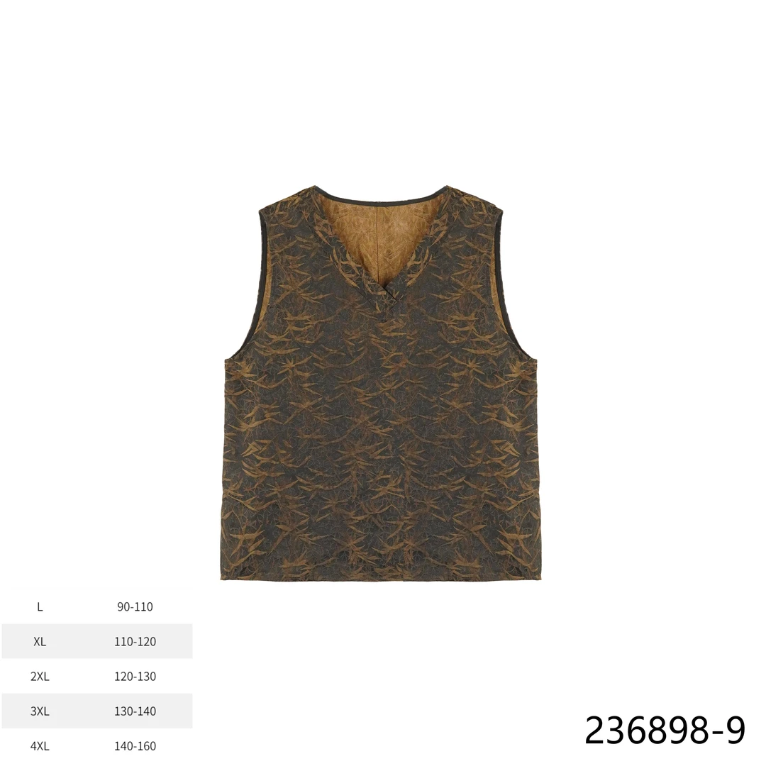 PP2024春夏新款时尚国风咖色竹子背心236898-9