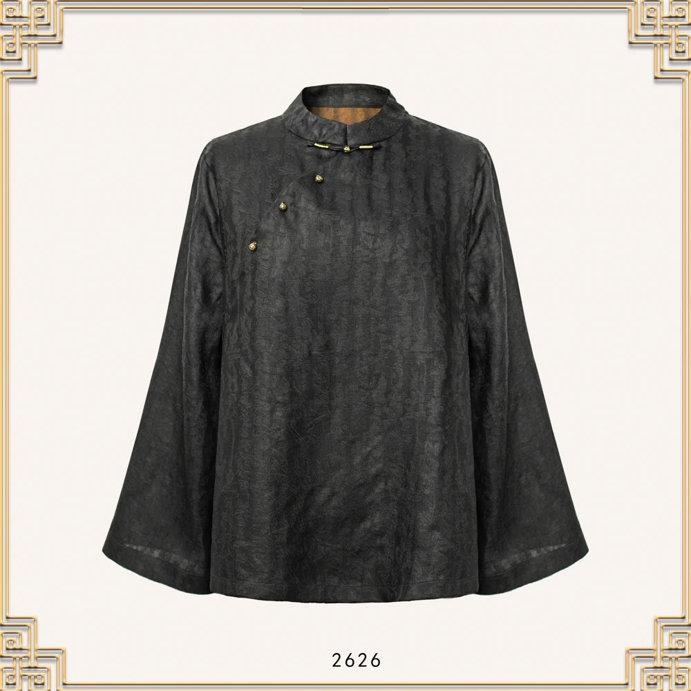 PP2024新款兰亭集序四经绞萝斜襟领国风上衣2626