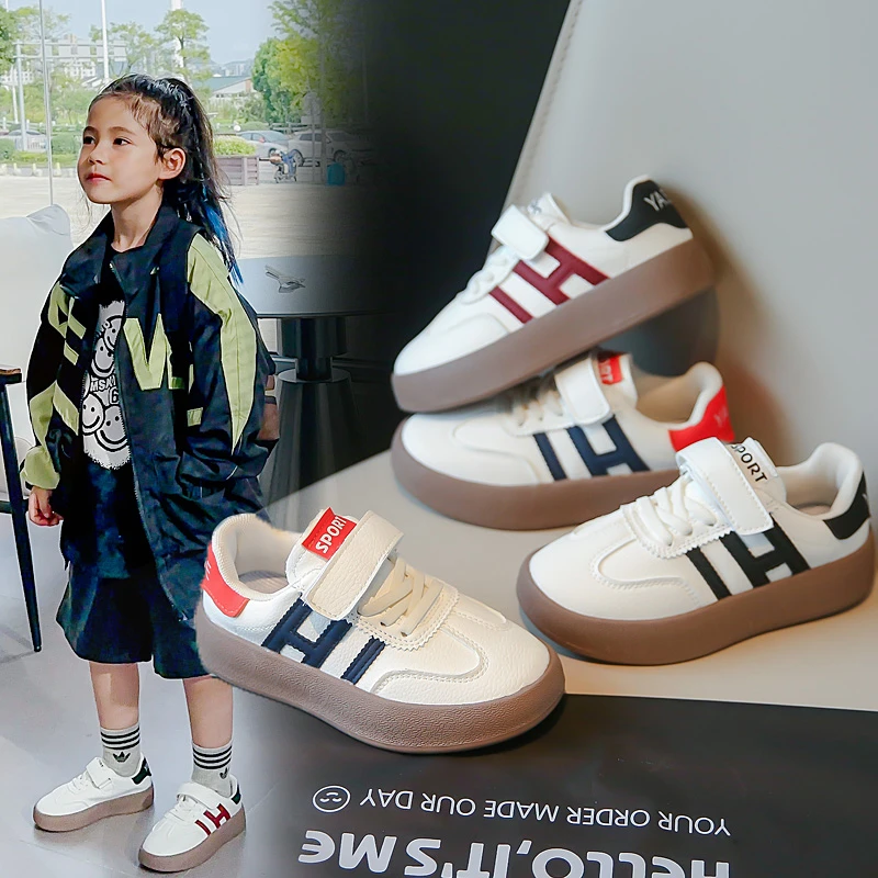 百搭宝宝运动鞋软底新款男童板鞋透气皮面休闲儿童鞋子潮牌小白鞋