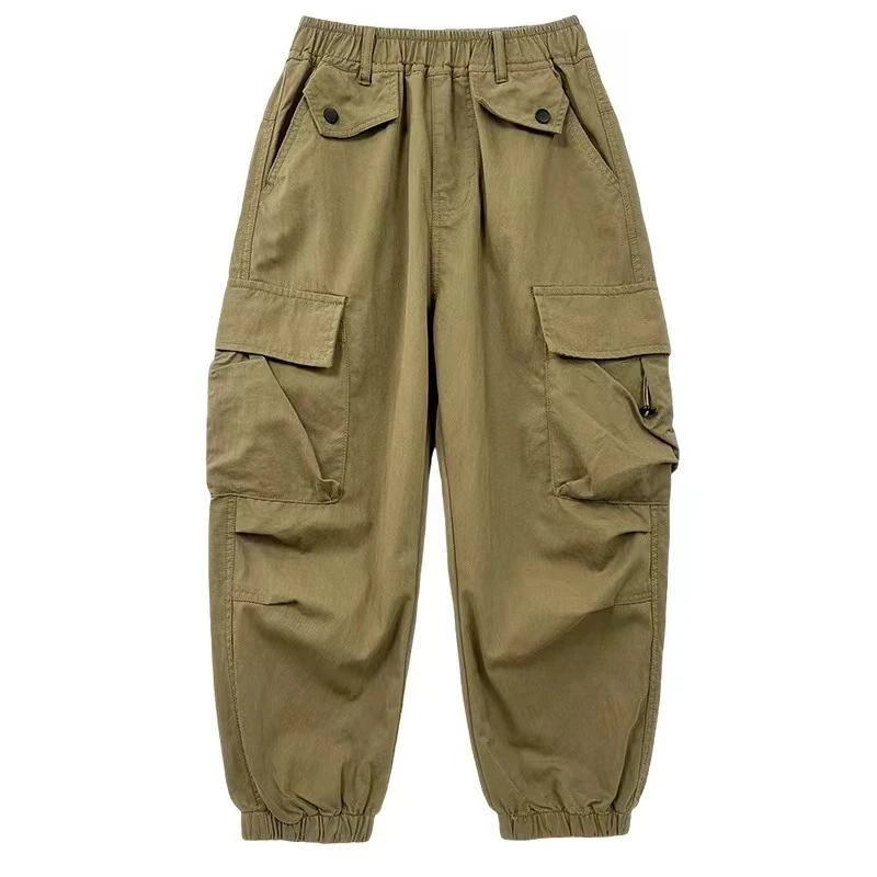 【LAOHE】GZK-1158  男童休闲棉布长裤韩版洋气时尚秋季工装裤百搭