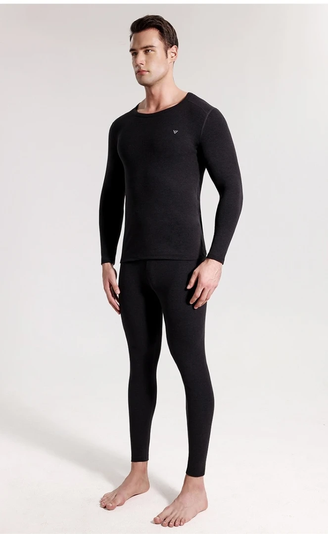 （LAOHE）JJF- 2420 成人 男士 修身无痕圆领秋冬亲肤美体保暖套装