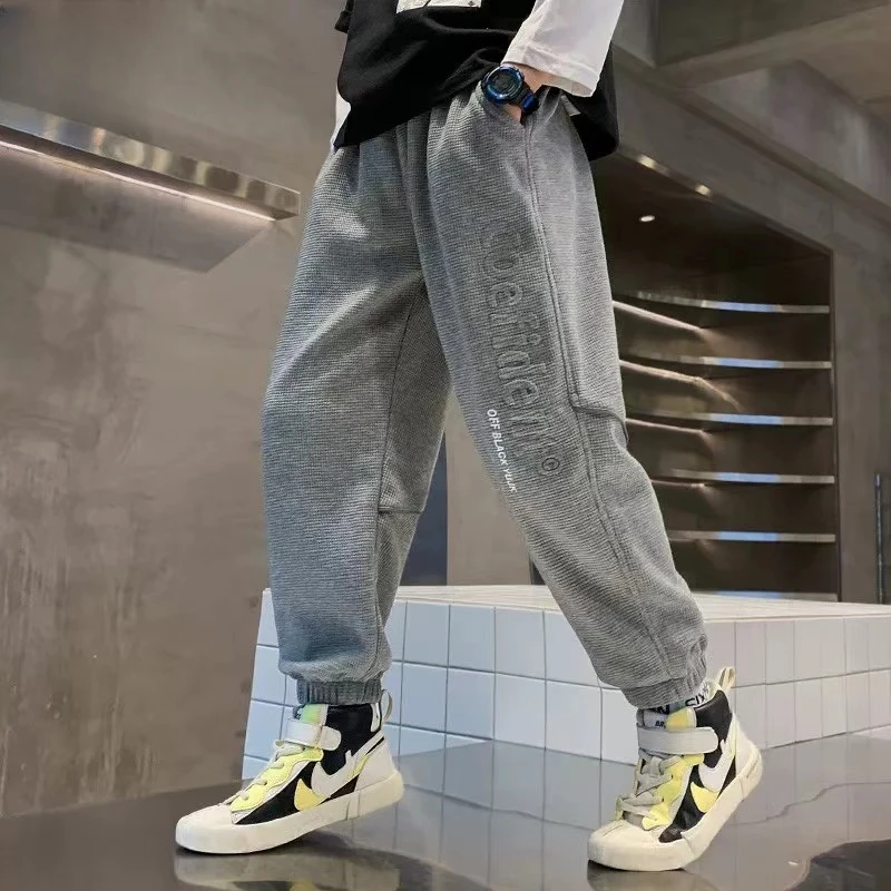 【LAOHE】KZ-1263 儿童洋气休闲宽松中大童帅气韩版春秋款卫裤