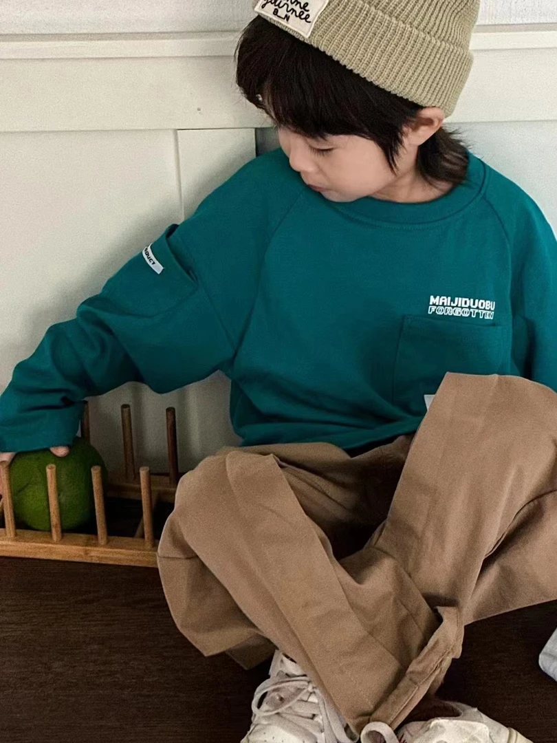 （LAOHE）WY-2341 儿童时尚休闲中大童印花圆领套头长袖韩版卫衣