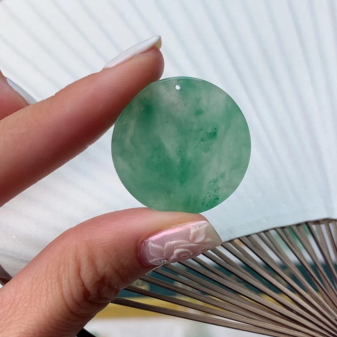 石英质玉冰飘花平安无事牌未镶嵌