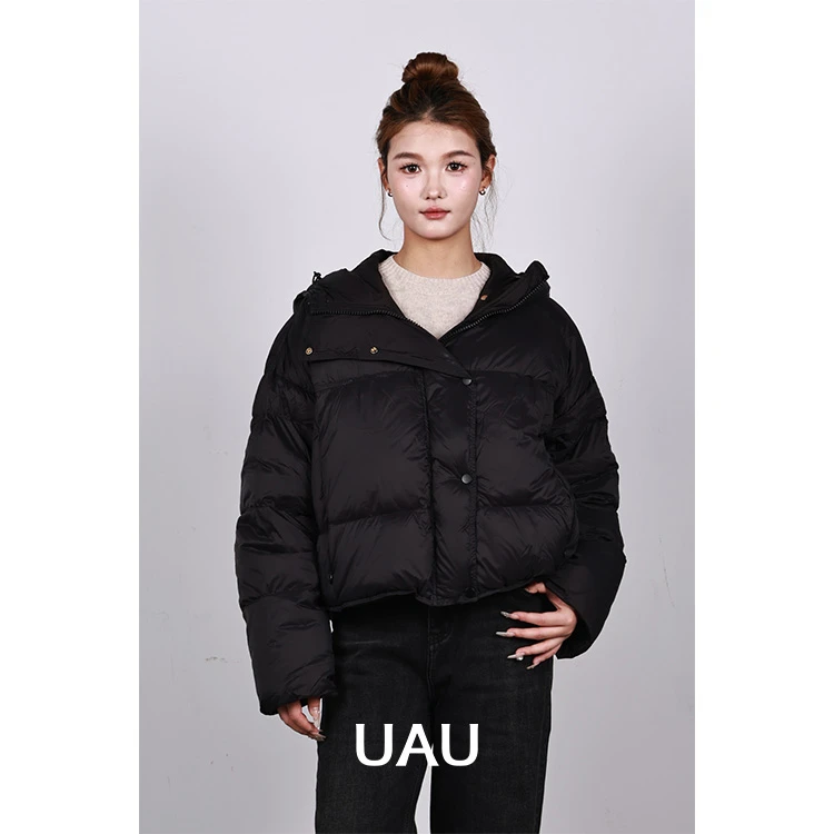 UAU短款面包棉服时尚休闲百搭连帽简约保暖加厚7442015