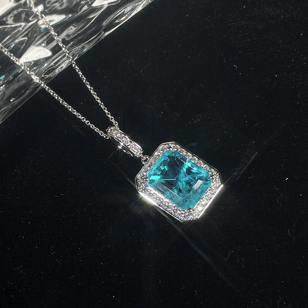 铜合金项链 铜合金项链塞纳河梦蓝钻耳环百搭蓝色p2321sk